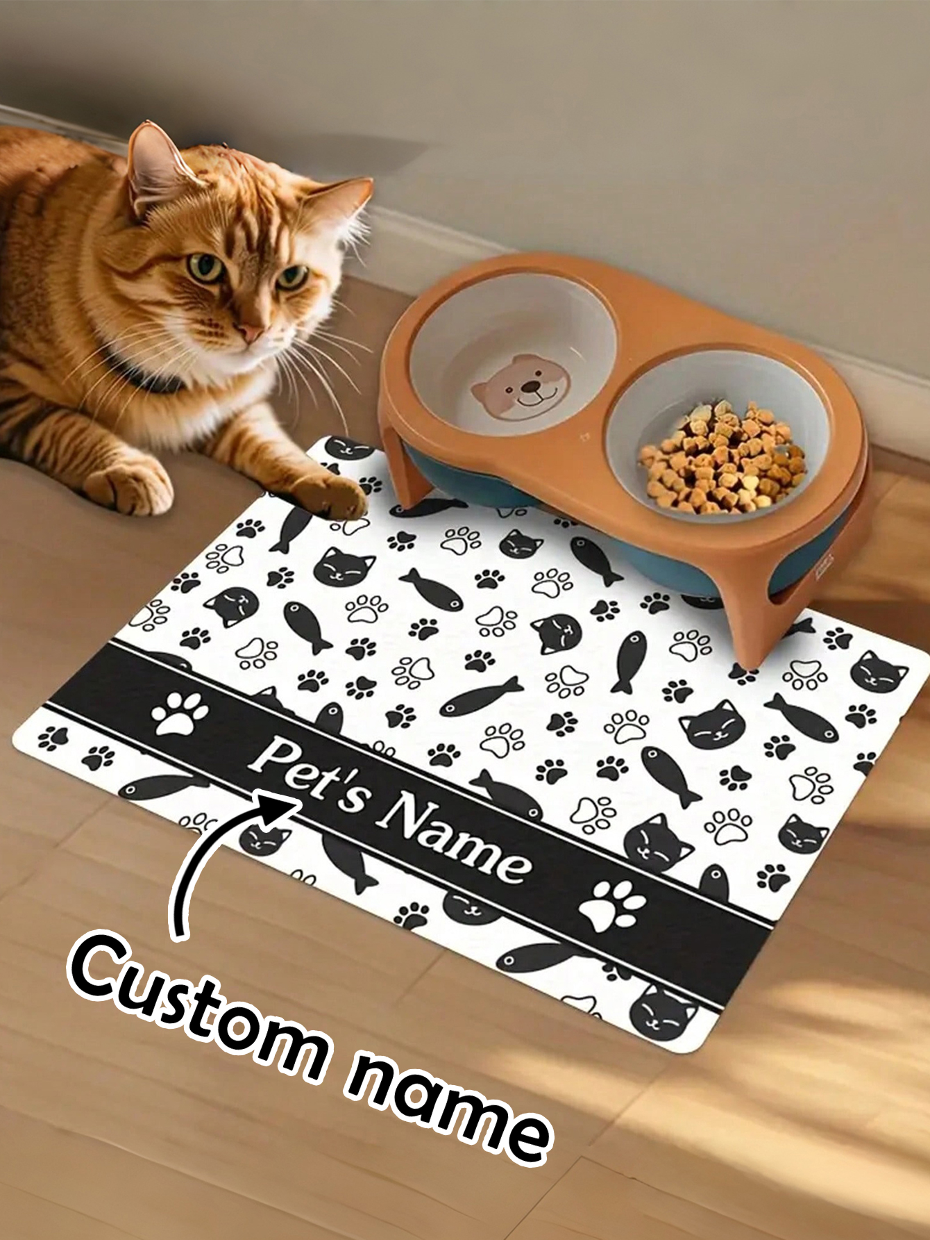 Personalized Pet Name Feeding Mat